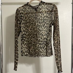 Brand new with tag sheer cheetah top long sleeve